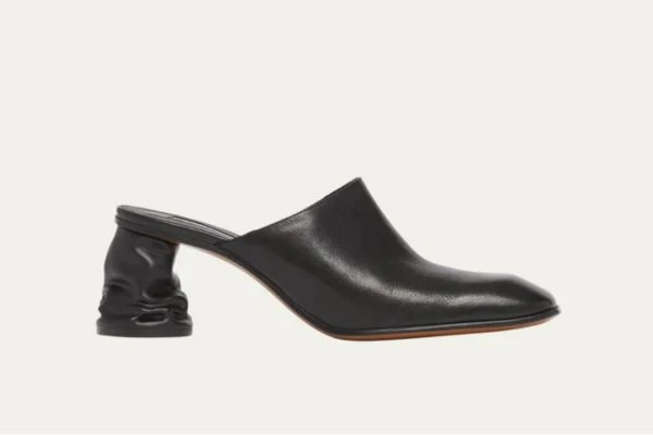 Leather Block-Heel Mules